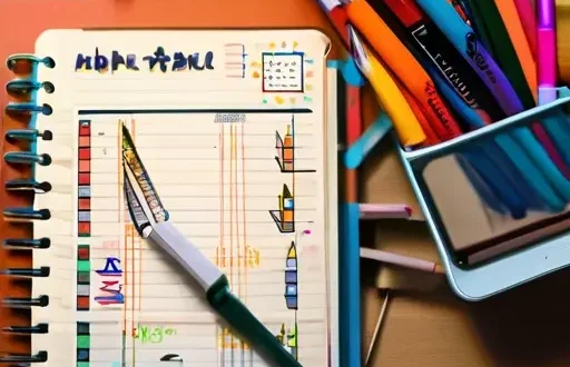 Коллаж визуальных заметок: майндмэп, скетчинг, иконография и цветовая кодировка на странице заметок.