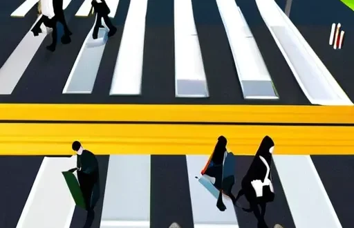 Дети на пешеходном переходе с учителем, видимость и безопасность на дороге, образовательный контекст