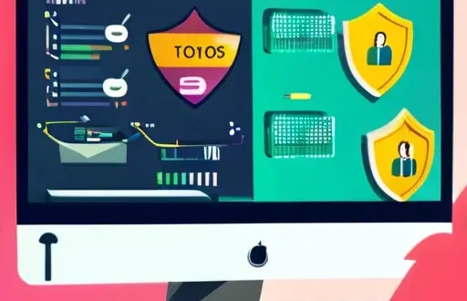 Интерактивные тесты по безопасному интернету: монитор с тестами, значок щита и фишинг-письмо рядом