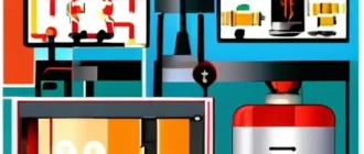 Иллюстрация аудита безопасности дома: электропроводка, дымовые датчики, газовое оборудование, план эвакуации и детские замки на шкафах