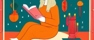Ребенок слушает чтение стихов вслух, вокруг поэзия и яркие иллюстрации